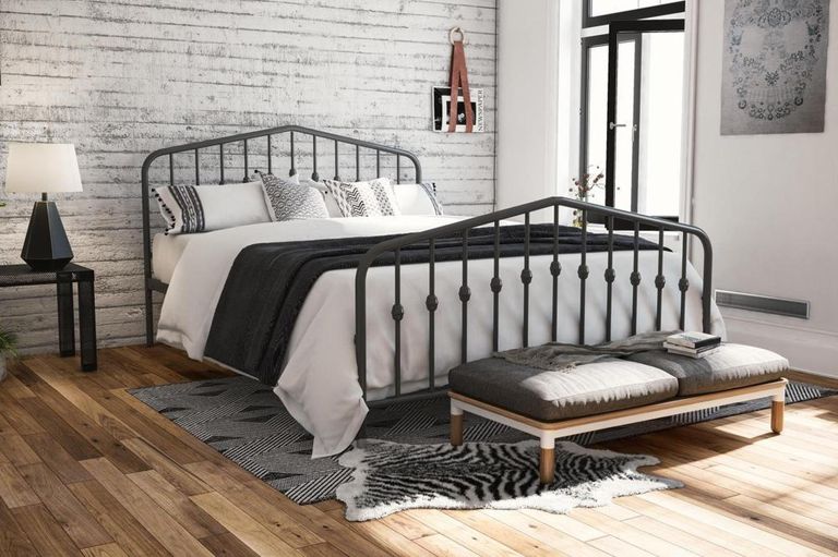 Nowata Bushwick Grey Metal Bed - Sizes Available - 4044429NUK
