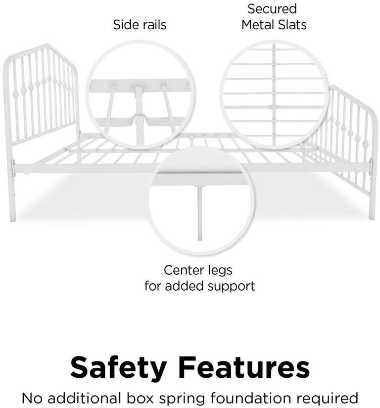 Nowata Bushwick White Metal Bed - Sizes Available - 4044129NUK