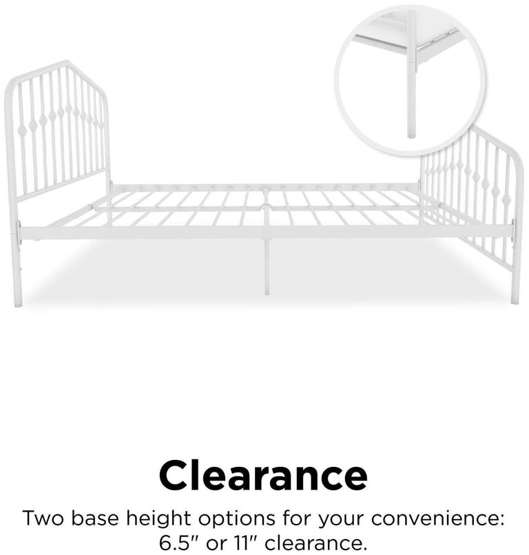 Nowata Bushwick White Metal Bed - Sizes Available - 4044129NUK