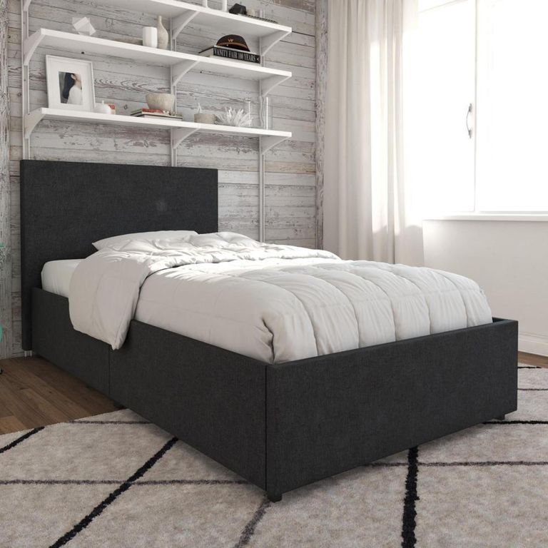 Nowata Kelly Dark Grey 3ft Single Bed with Storage - 4296419NUK