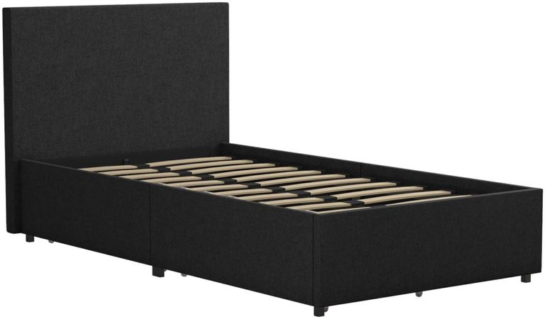 Nowata Kelly Dark Grey 3ft Single Bed with Storage - 4296419NUK