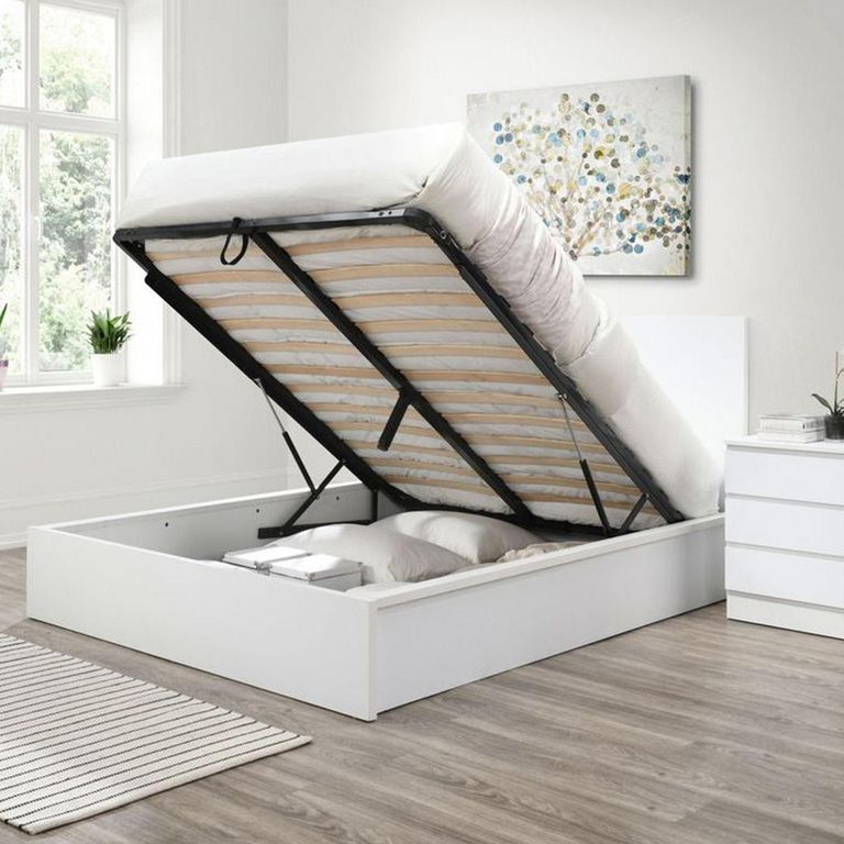 Oslo Ottoman Storage Bed - White - Sizes Available