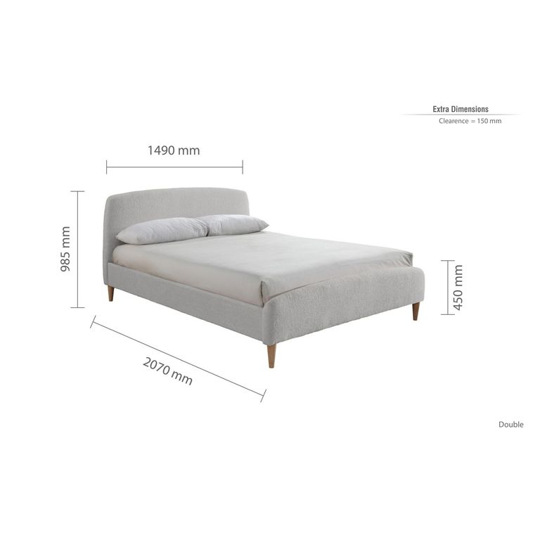 Otley Bed - Dove Grey Fabric - Sizes Available