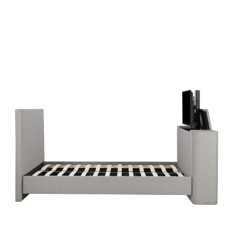 Plaza TV Bed - Grey Fabric - Sizes Available
