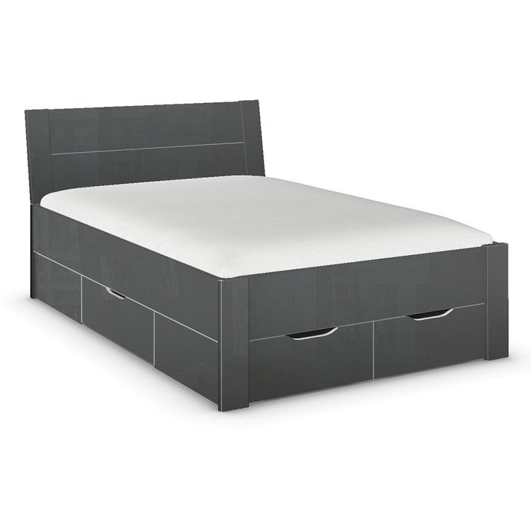 Rauch Aditio 4ft 6in Double Bed - High Gloss Grey