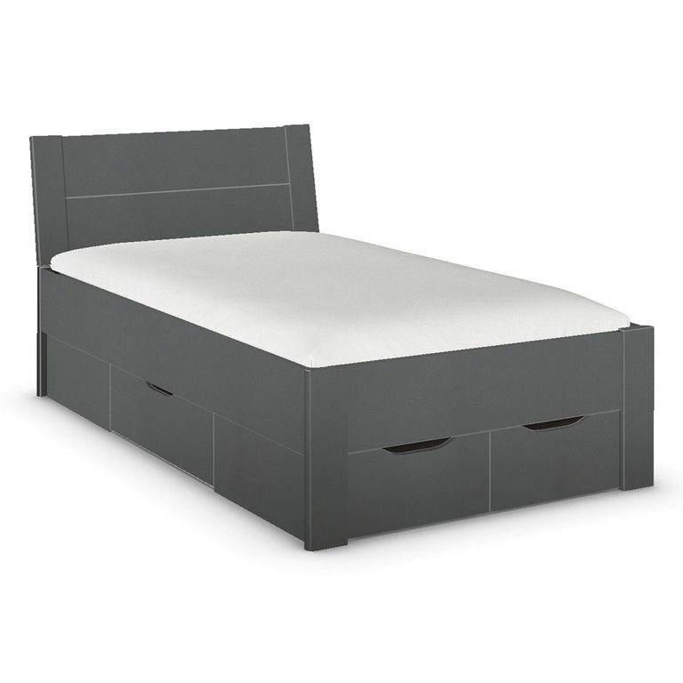 Rauch Aditio 4ft Small Double Bed - Metallic Dark Grey