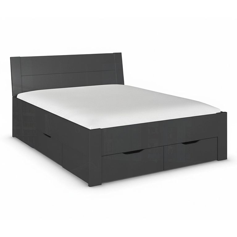 Rauch Aditio 5ft King Size Bed - High Gloss Grey