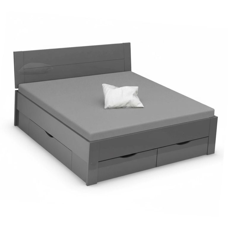 Rauch Aditio 6ft Queen Size Bed - High Gloss Grey