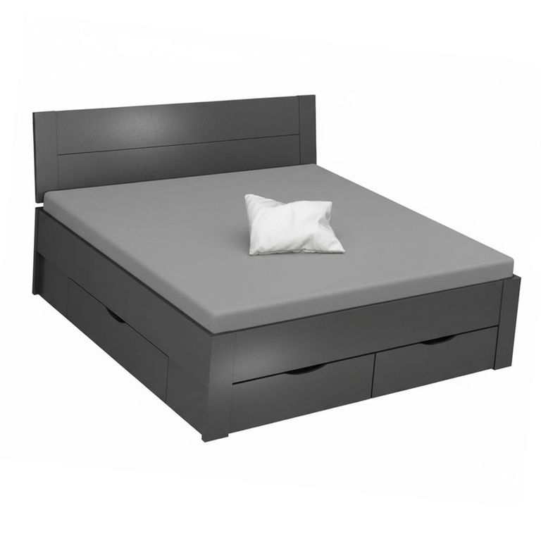 Rauch Aditio 6ft Queen Size Bed - Metallic Dark Grey