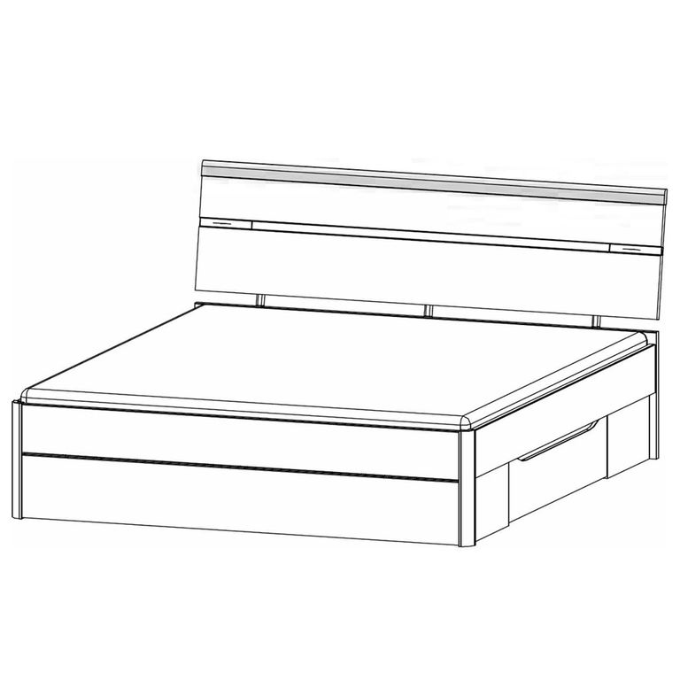 Rauch Corvo 6ft Queen Size Bed - Alpine White and Metallic Dark Grey