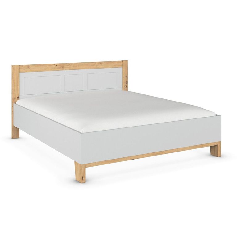 Rauch Credo 5ft King Size Bed - Silk Grey and Artisan Oak