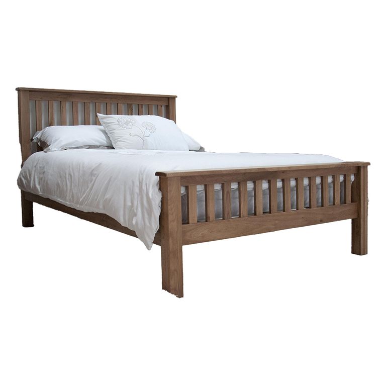Rustic Oak Bed - Slatted - Oak - Sizes Available