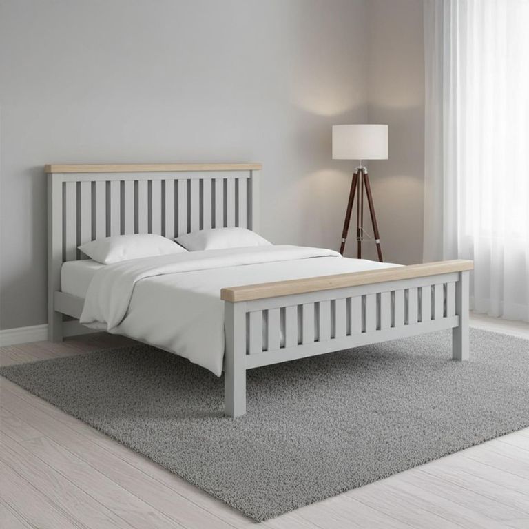 Salcombe - Slatted Bed - Grey Oak - 5ft King Size