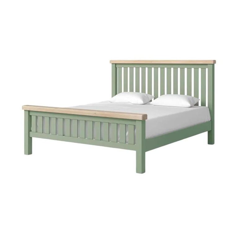 Salcombe - Slatted Bed - Sage Oak - 6ft Queen Size