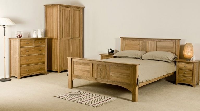 Shaker Oak High Foot End Bed