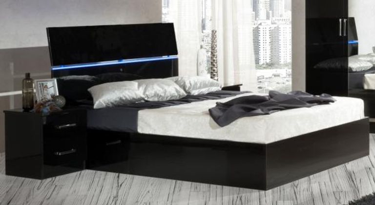 Simona Black Italian Bed - Sizes Available
