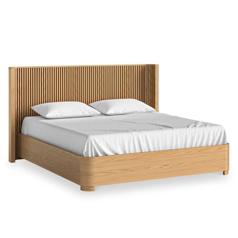 Soho Slatted Bed - 6ft Queen Size - Oak