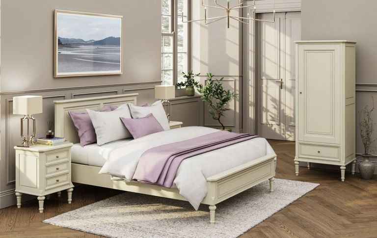 Solana French Lime White Bed