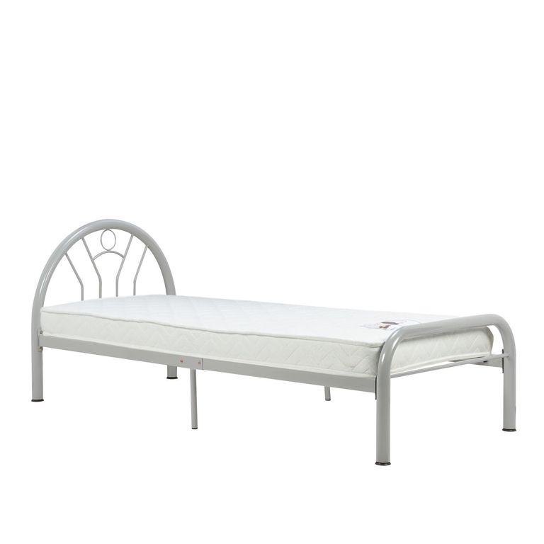 Solo Bed Frame - Silver Metal - 3ft Single