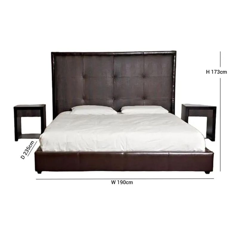 America Leather Bed - Stone International - Sizes Available