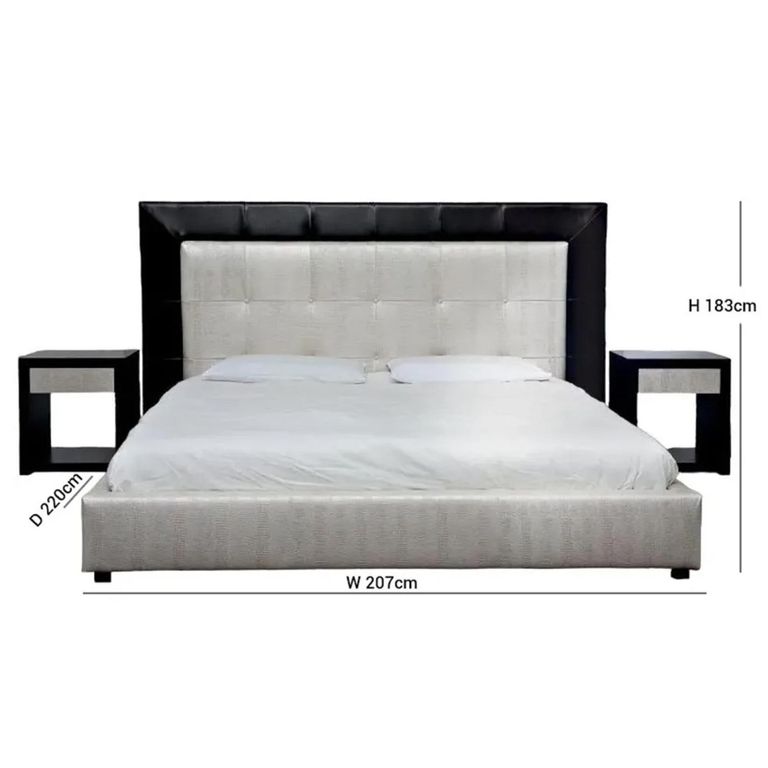 Excelsior Leather Bed - Stone International - Sizes Available