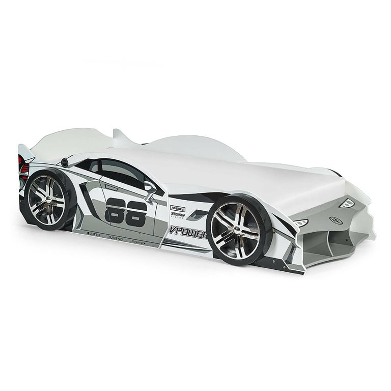 Storm Race Car Bed - Grey High Gloss