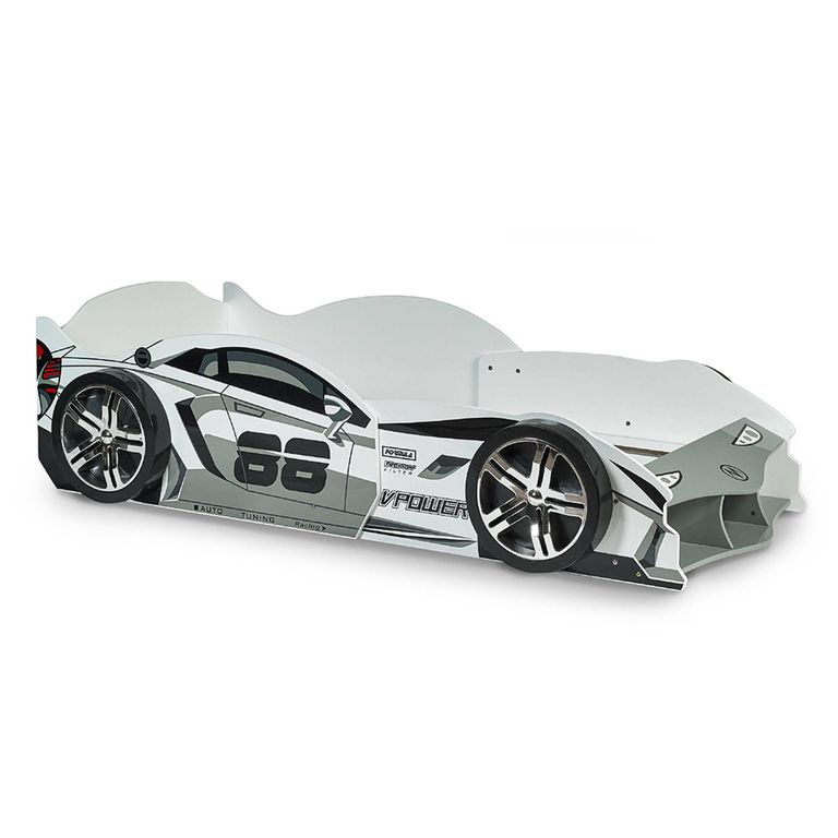Storm Race Car Bed - Grey High Gloss