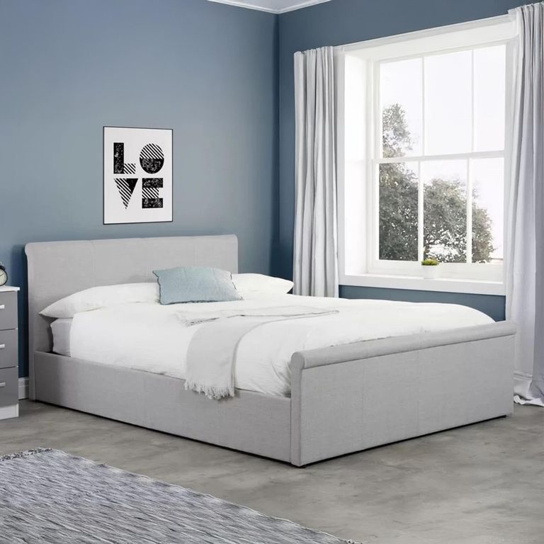 Stratus Ottoman Storage Bed - Grey Fabric - Sizes Available