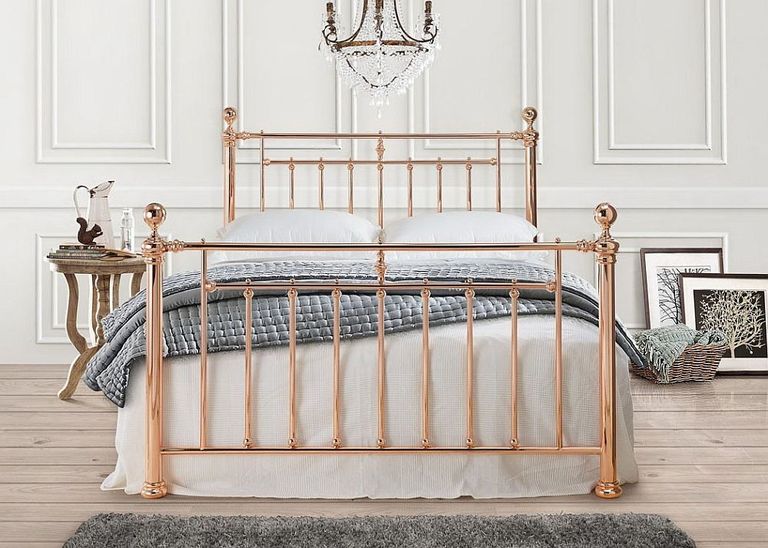 Alexander Bed - Rose Gold Metal - Sizes Available