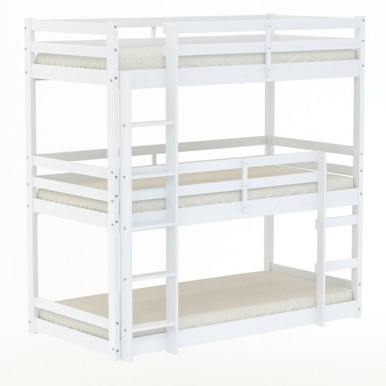 Tressa Kids Triple Bunk Bed - White