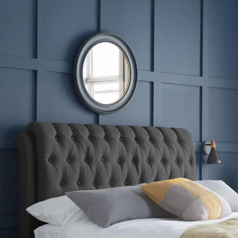 Valentino Bed - Charcoal Fabric - Sizes Available