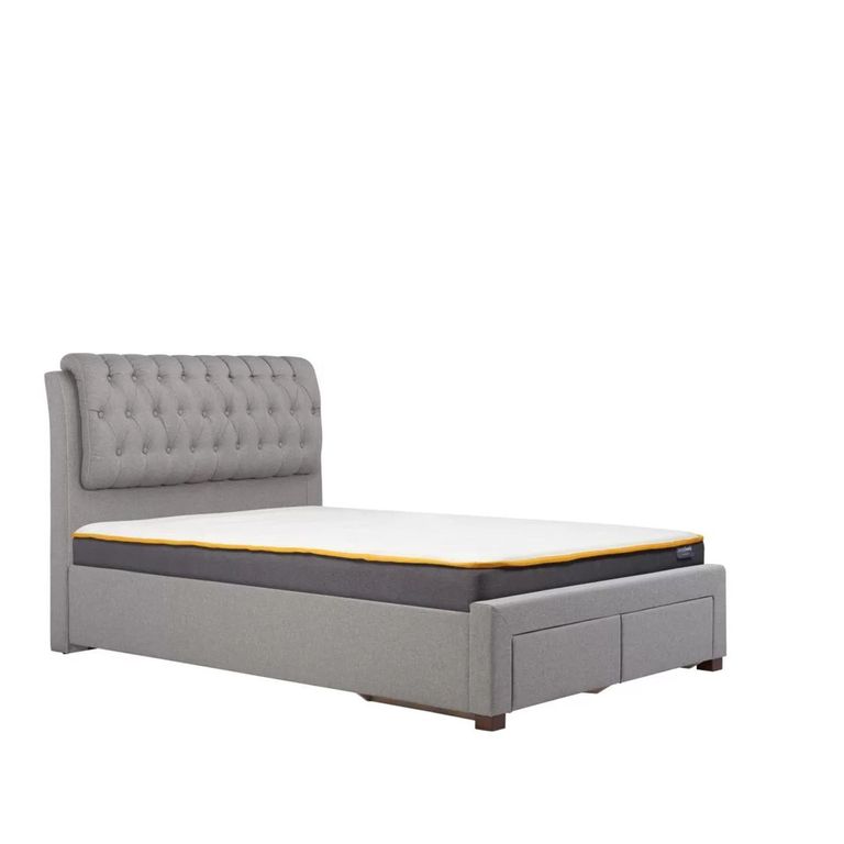 Valentino Bed - Grey Fabric - Sizes Available