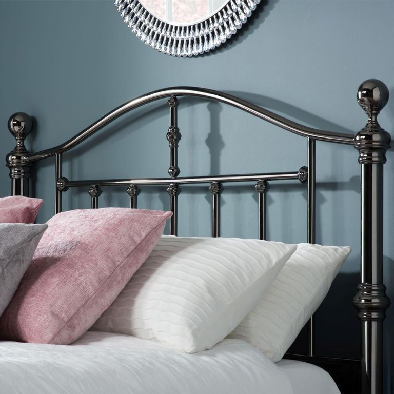 Victoria Bed Frame - Black Nickel Metal - Sizes Available