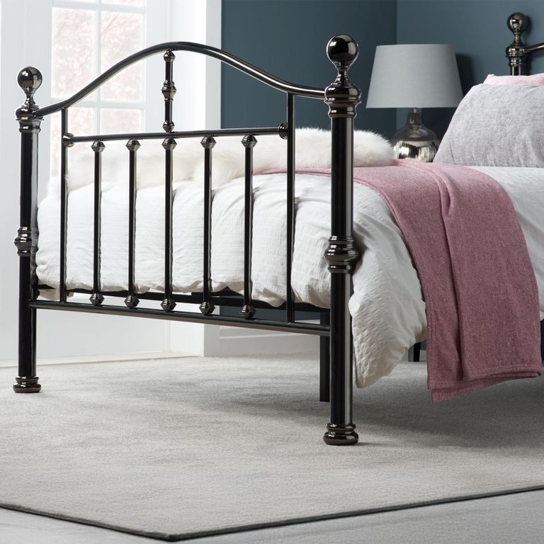 Victoria Bed Frame - Black Nickel Metal - Sizes Available