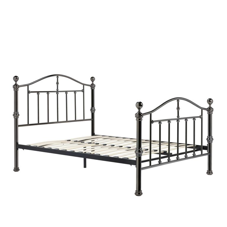 Victoria Bed Frame - Black Nickel Metal - Sizes Available