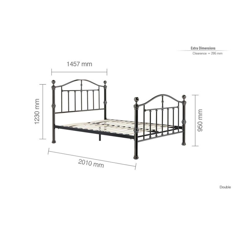 Victoria Bed Frame - Black Nickel Metal - Sizes Available