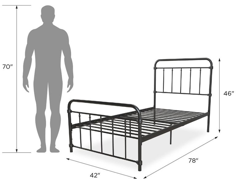 Wasco Black Metal Bed - Sizes Available - 4117019UK