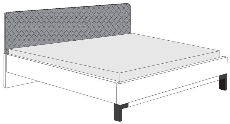 Breda Bed - Upholstered Cushion Headboard - White - Variation Available