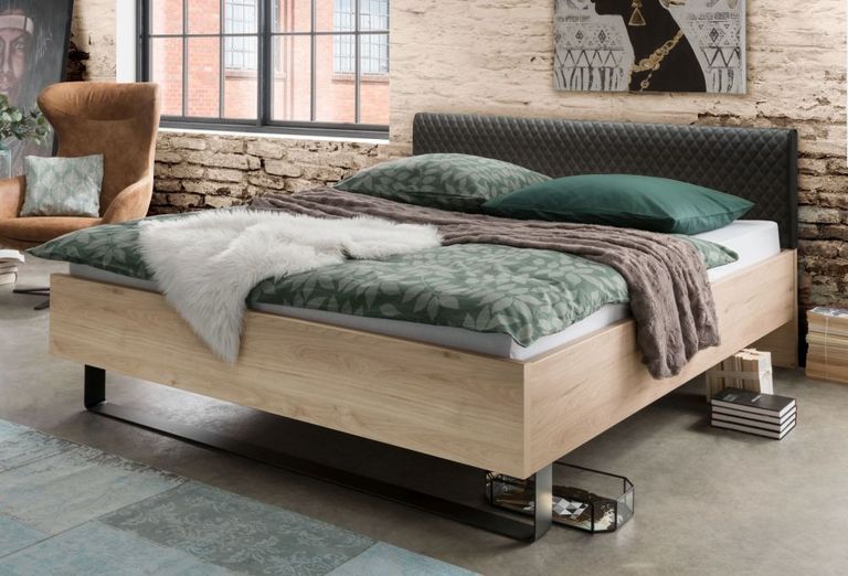 Brussels Bed - Faux Leather Upholstered Headboard - Variation Available