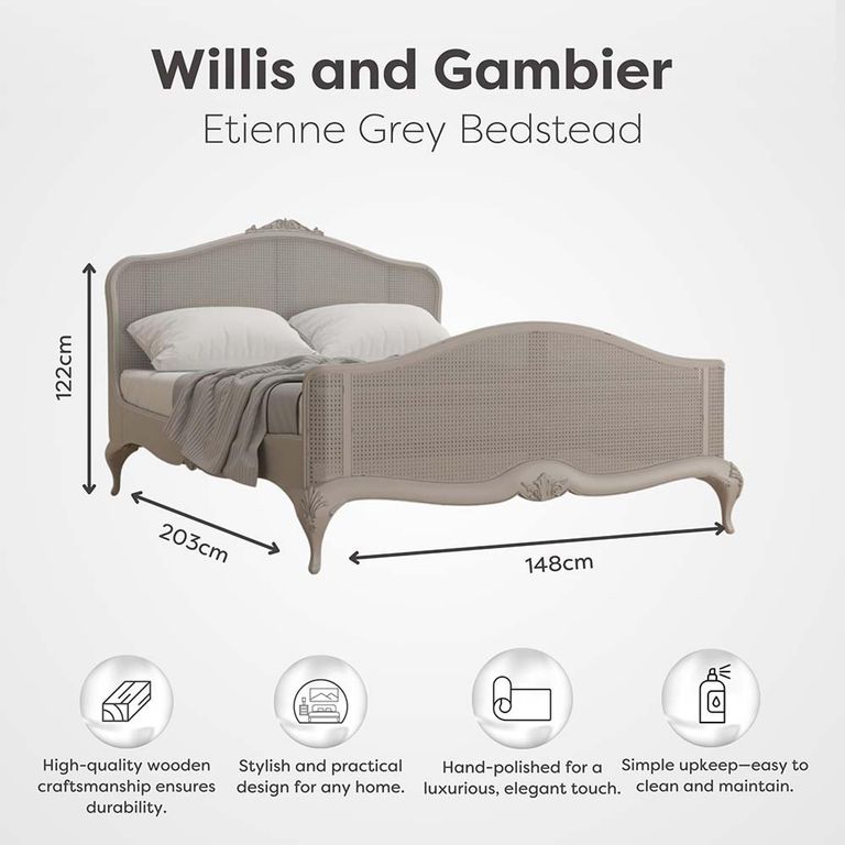 Etienne Bed - Grey - Sizes Available