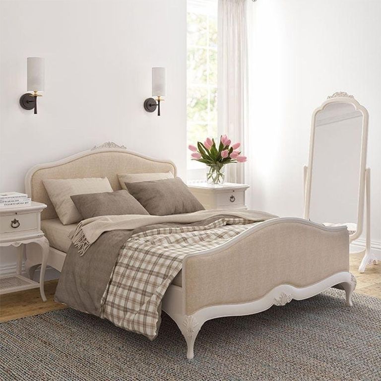 Ivory Upholstered Bedstead - Sizes Available