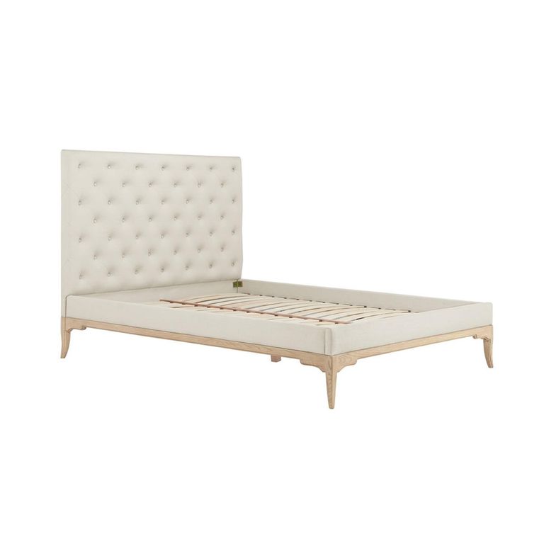 Toulon Bed - Cream Fabric - Sizes Available