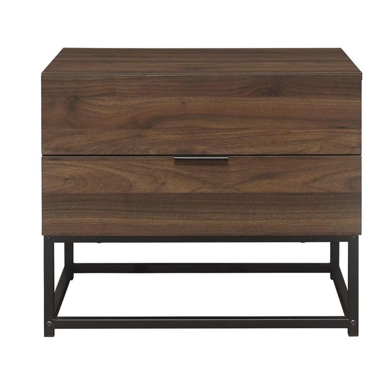 Houston Bedside Cabinet - 2 Drawer - Walnut