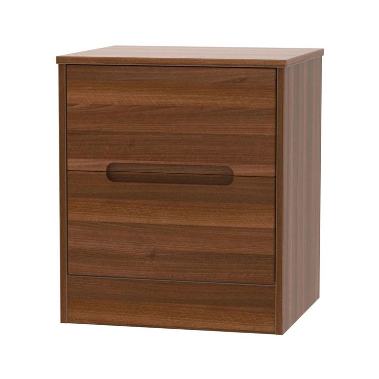 Monaco Bedside Cabinet - 2 Drawer - Noche Walnut