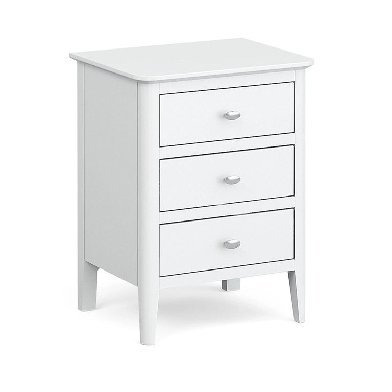 Hampstead Bedside Cabinet - 3 Drawer - White