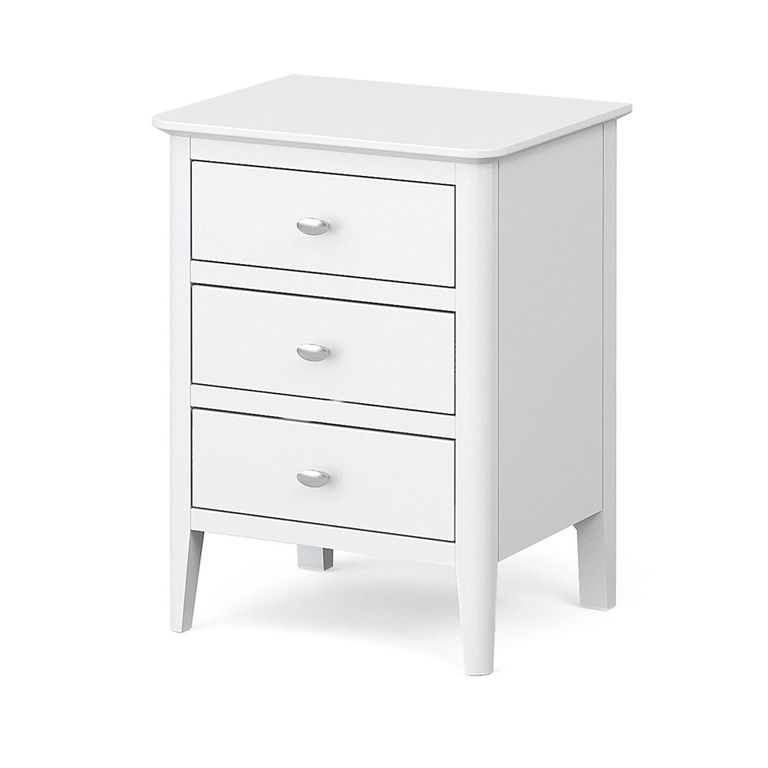 Hampstead Bedside Cabinet - 3 Drawer - White