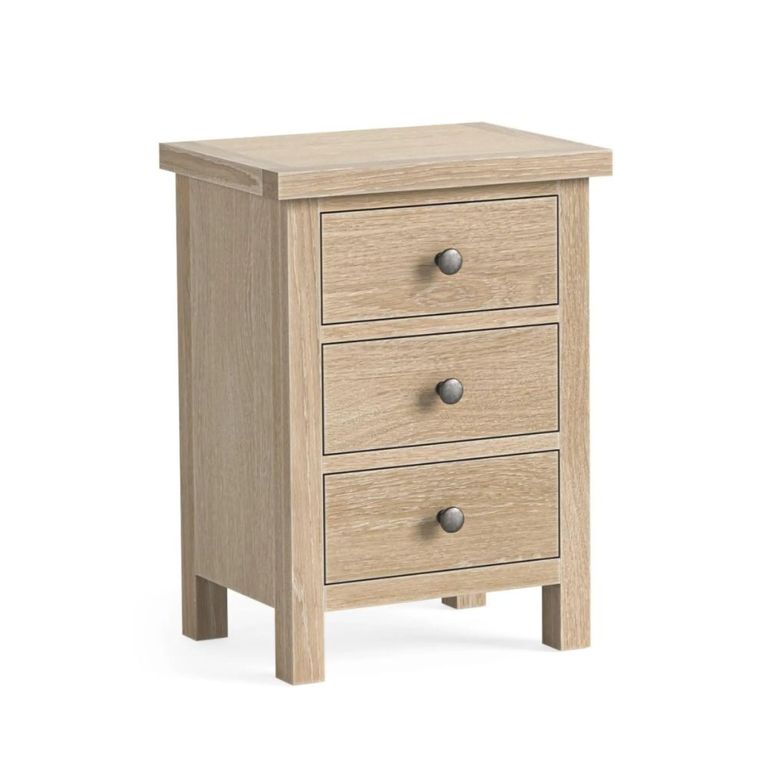 Modern Country Oak - Bedside Cabinet - 3 Drawer