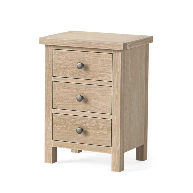 Modern Country Oak - Bedside Cabinet - 3 Drawer