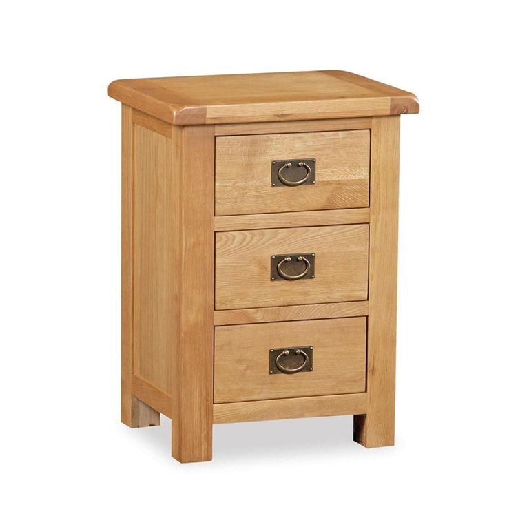 Salisbury Premium Bedside Cabinet - 3 Drawer - Oak