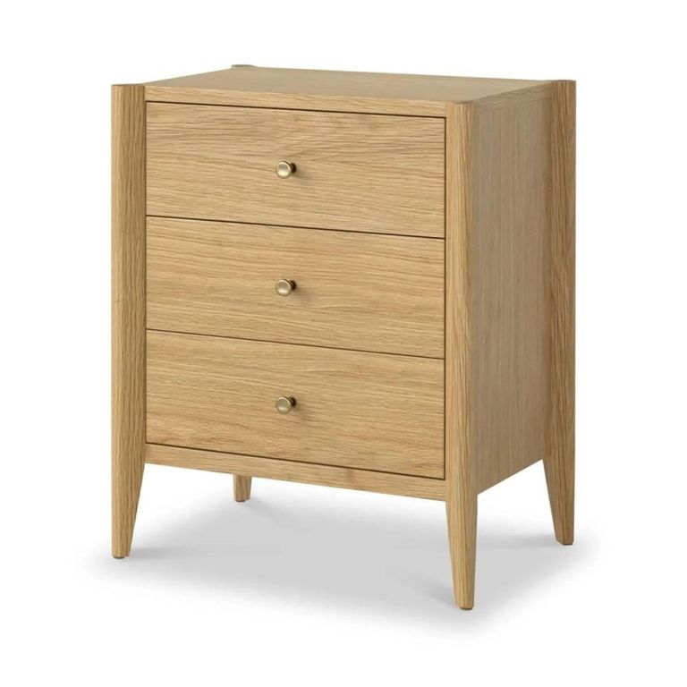 Paris Bedside Cabinet - 3 Drawer - Oak